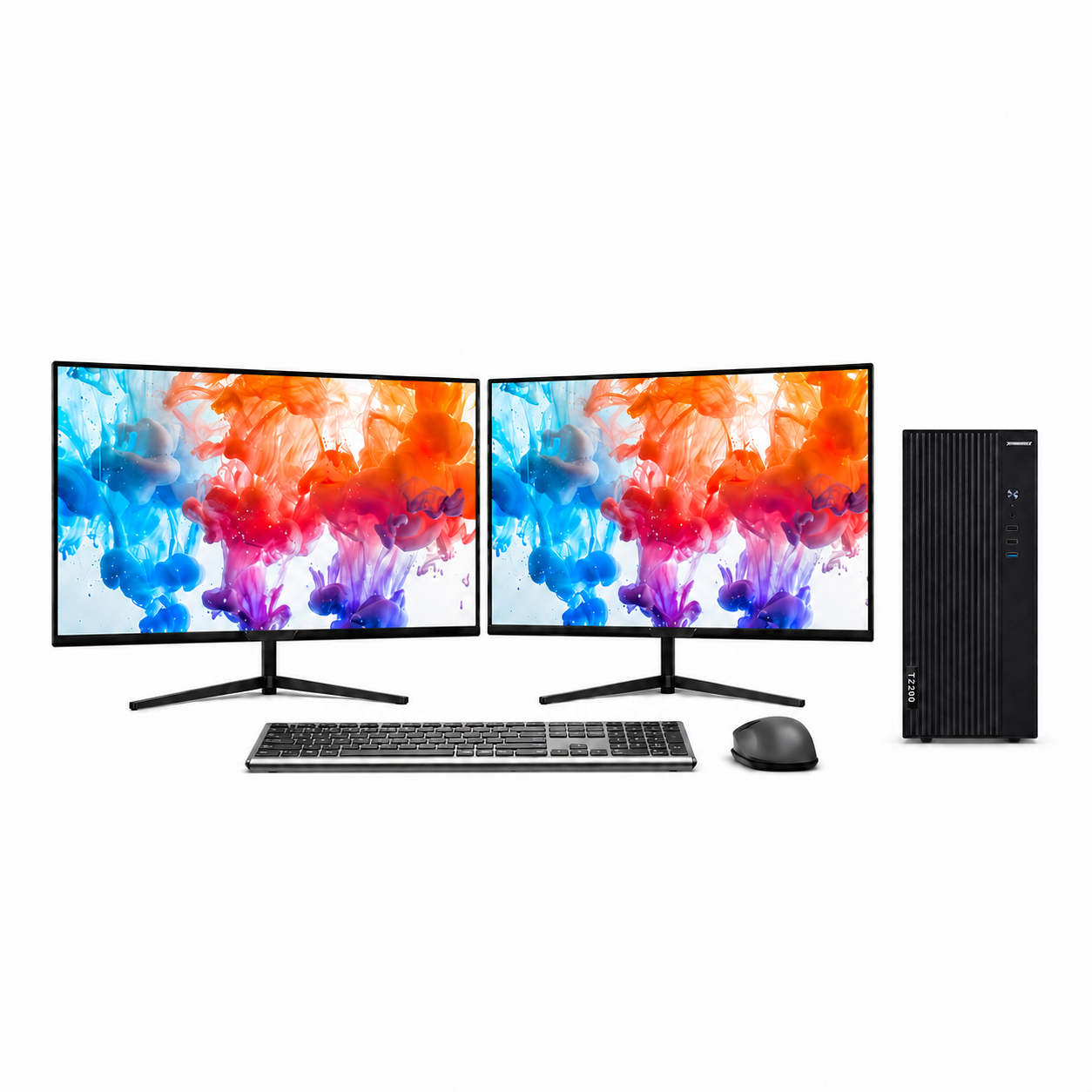 TZ200 스트라이커/ 인텔 i5-14400/ DDR4 + 듀얼 27인치 FHD 모니터 세트